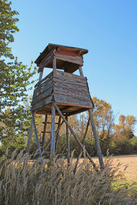 Low angle view of built structure against clear sky