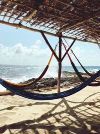 Scenic view of beach against sky