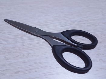 High angle view of bicycle on table