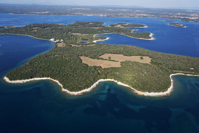Aerial view of brijuni island, adriatic sea