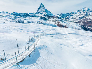 Swiss beauty, rack railway going to gornergrat train station