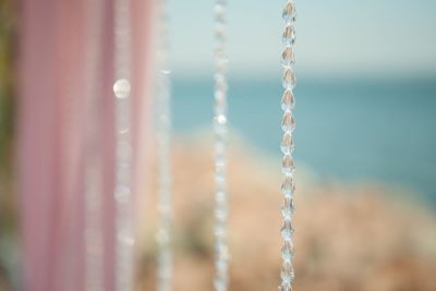 Close-up of water against sky