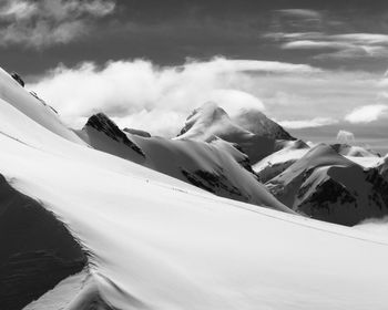 Scenic view of snow mountains against sky