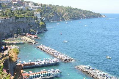 High angle view of sea against sky