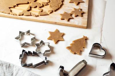 Ginger cookies baking during the christmas holidays.