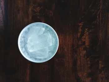 Directly above shot of glass on table