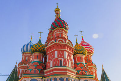 Low angle view of temple against building