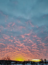 Scenic view of field against sky during sunset