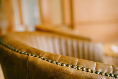 Close-up of piano keys on table