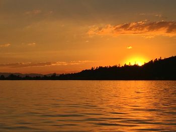 Scenic view of sunset over sea