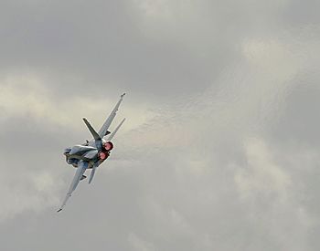 Low angle view of fighter plane against sky