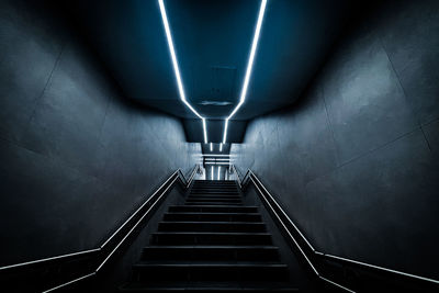 Low angle view of escalator