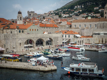 View of canal along buildings