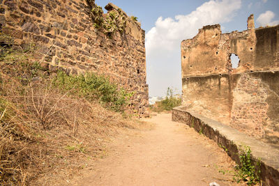 View of fort against cloudy sky