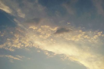 Low angle view of clouds in sky