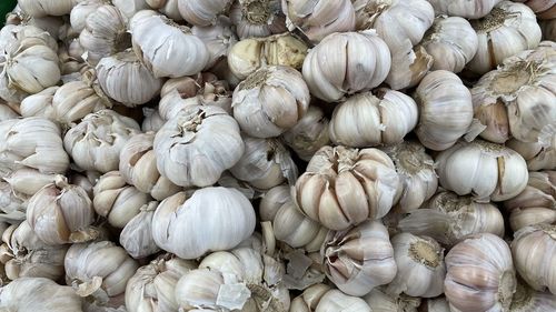 Full frame shot of onions for sale at market