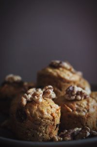 Close-up of cookies in plate