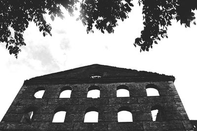 Low angle view of built structure against clear sky