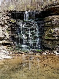 Scenic view of waterfall