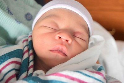 Close-up of baby sleeping