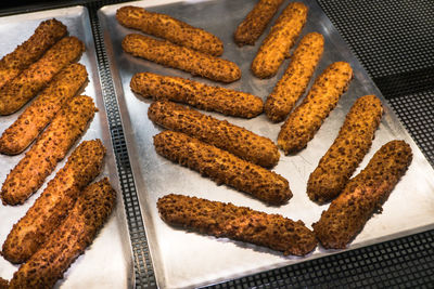 High angle view of cake