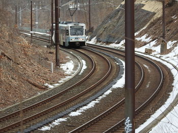 Railroad tracks on railroad track