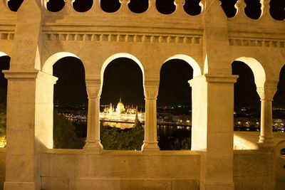View of historical building at night