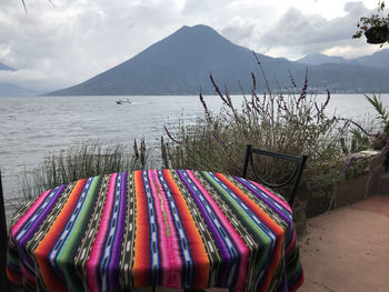 Colourful table at laguna atitlan guatemala 