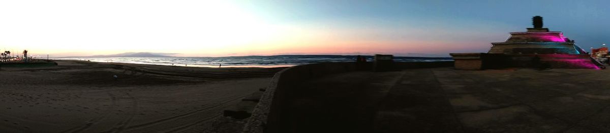 Scenic view of sea at sunset
