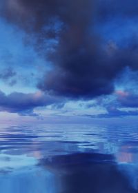 Scenic view of sea against dramatic sky