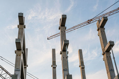 Concrete beams on construction site