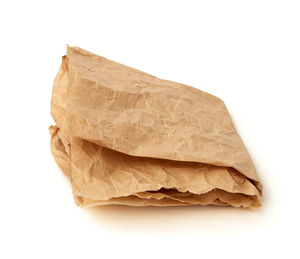 Brown crumpled parchment paper 