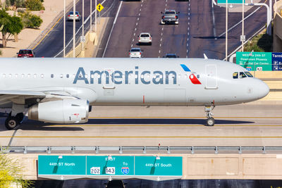 Airplane on airport runway