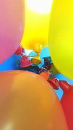 Close-up of multi colored balloons