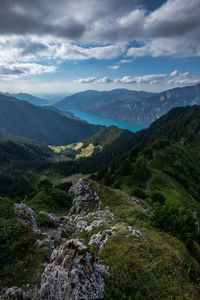 Scenic view of mountains against sky