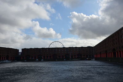 View of buildings against cloudy sky