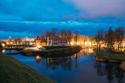 Reflection of buildings in water