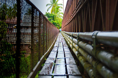 Rusty old metal bridge