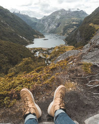 Low section of man on mountain