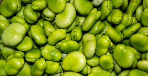 Full frame shot of green chili peppers