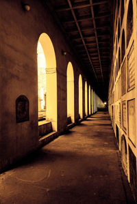 Empty corridor in old building