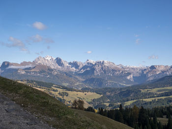 Scenic view of mountains against sky at seiser alm