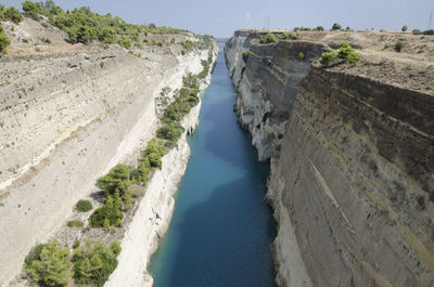 High angle view of sea shore