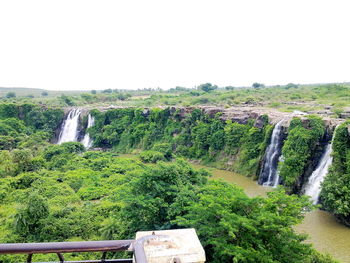 Scenic view of waterfall