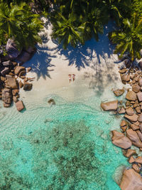 High angle view of beach