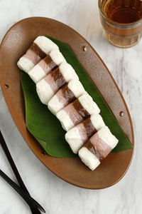 Getuk tiga warna or getuk trio, traditional javanese sweet snack from magelang. 