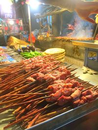 Food for sale at market stall