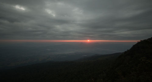 Scenic view of sunset over landscape