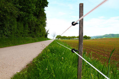 View of agricultural field against sky