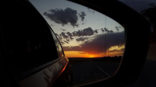 Sunset seen through train window